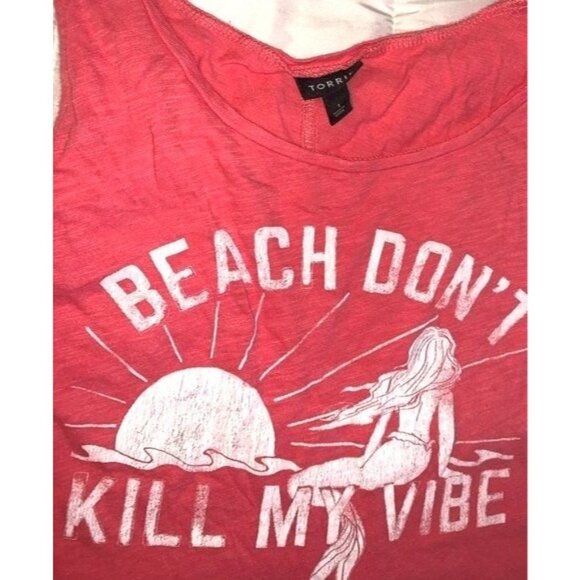 Beach Dont Kill My Vibe Coral Graphic Tank Top - Torrid - Picture 2 of 8